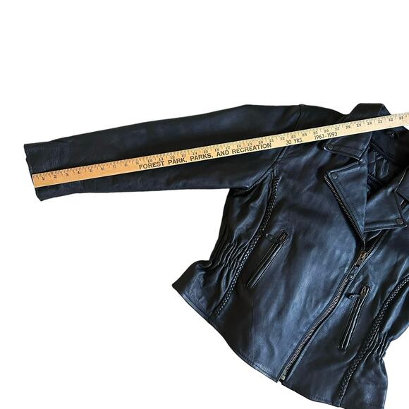 Bikers Dream Apparel Women L Black Leather Motorcycle Jacket Thinsulate Quilted - Picture 8 of 10